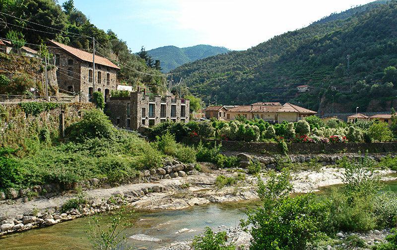Fluss in Molini di Triora, Ligurien
