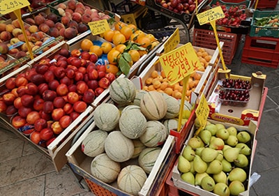 Frische Lebensmittelmärkte in Ligurien