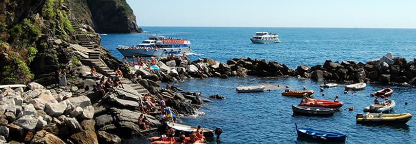 Boote im Ligurischen Meer